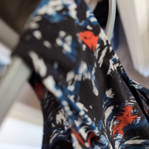 Nordstrom Halogen Abstract Lightweight Summer Artsy Shift Retro Dress M - Picture 8 of 10